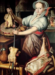 Martha bereitet das Abendessen für Jesus vor